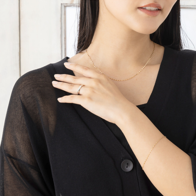 クリップゴールドチェーンブレスレット