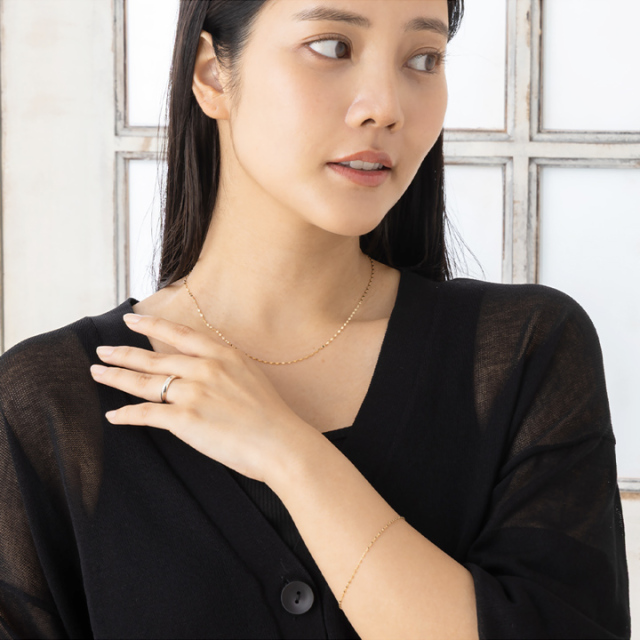 『はな』エクレアチェーン♡人気【ジュエッテ】K10 ゴールドネックレス K10エクレアチェーンネックレス | おしゃれな大人レディース