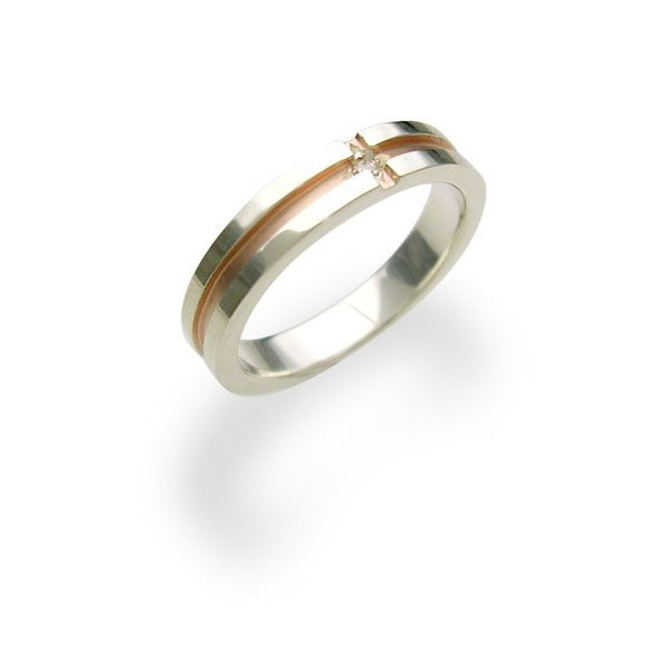 【納期約4週間】シルバー リング ダイヤモンド クロスカット ピンクゴールドカラー 刻印 LSR5033DPK LOVERS SCENE ラバーズシーン お祝い 誕生日 プレゼント 記念日