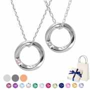 誕生石が選べるリングペアネックレス