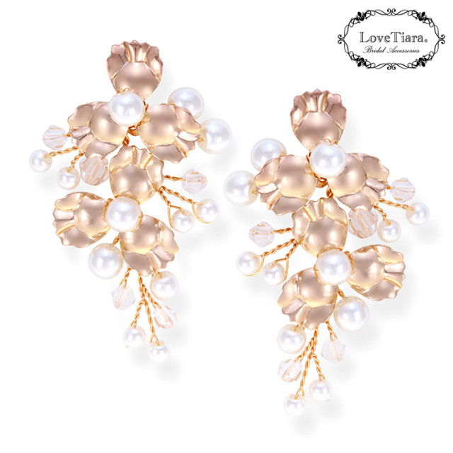 ゴールドの花冠とイヤリングセット Amazon.co.jp: 花冠 イヤリング セット 花かんむり ヘッドドレス