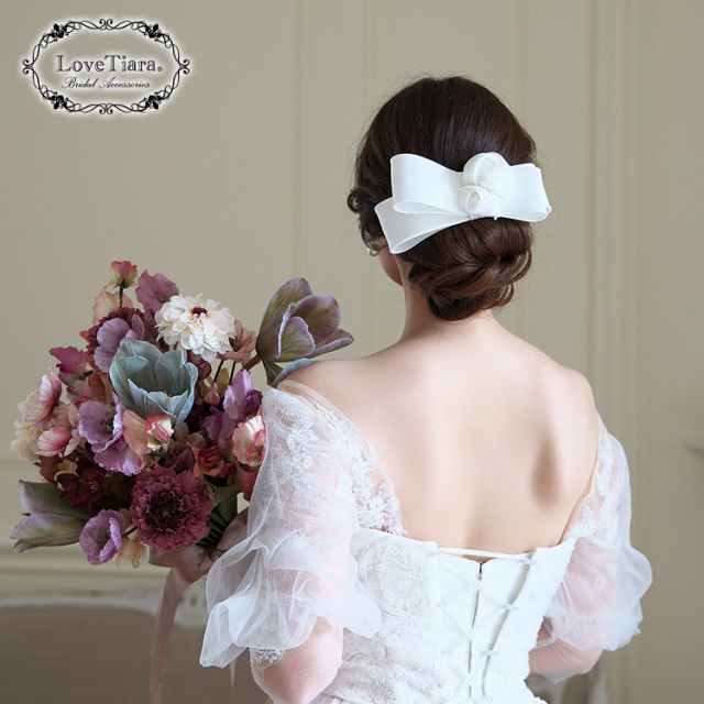 リボンヘッドドレス【ローズ】 着用イメージ