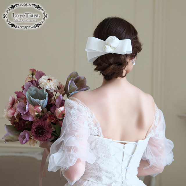 リボンヘッドドレス【ローズ】 着用イメージ