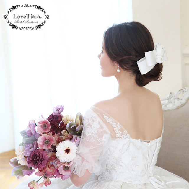 リボンヘッドドレス【ローズ】 着用イメージ