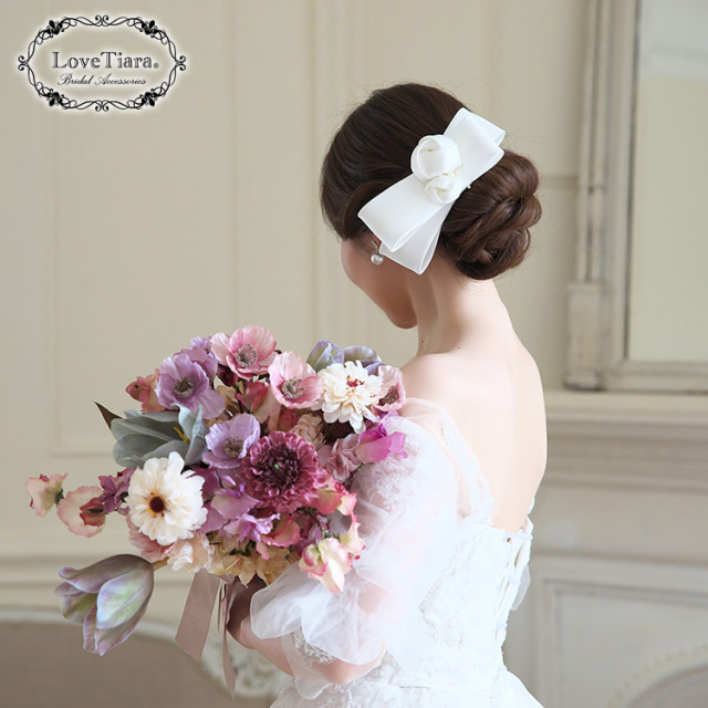 リボンヘッドドレス【ローズ】 着用イメージ