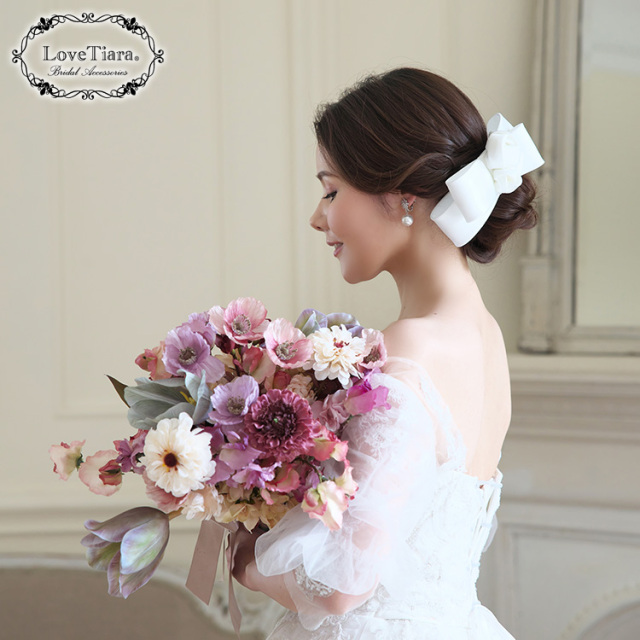 リボンヘッドドレス【ローズ】 着用イメージ