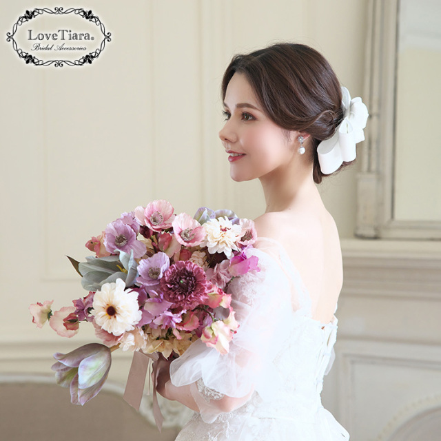 リボンヘッドドレス【ローズ】 着用イメージ