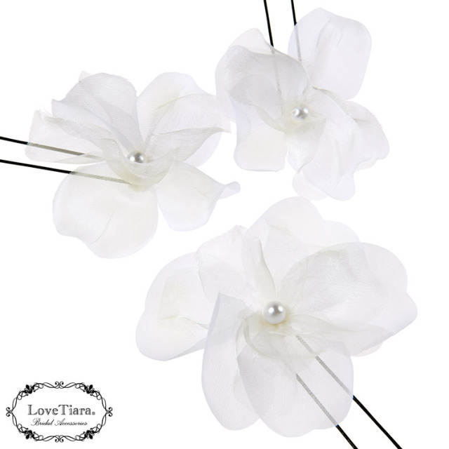 オーガンジーフラワーヘアピン５本セット 商品イメージ