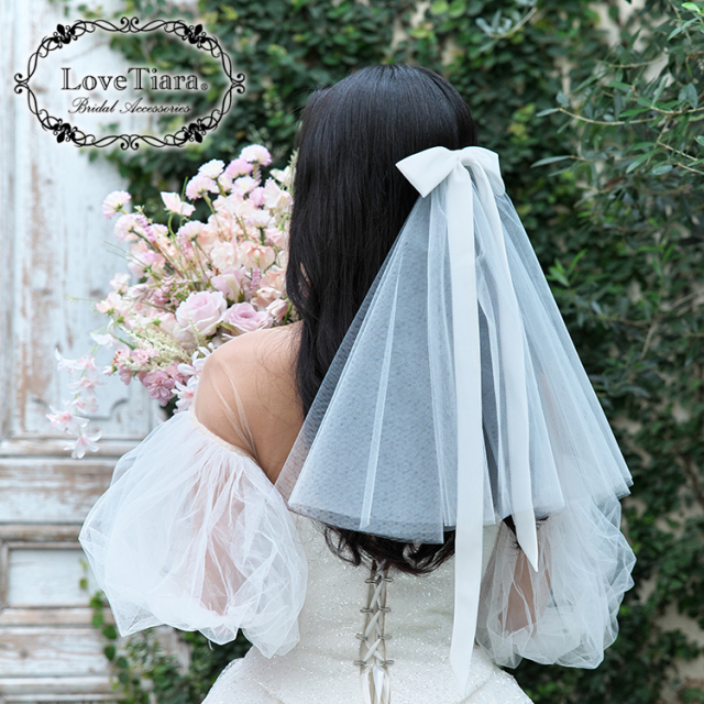 レインボーチュールリボン☆ヘッドドレス☆ウェディング♡結婚式 