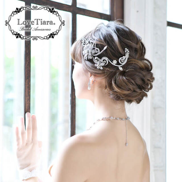 市場 まとめ買いクーポン有 ヘッドドレス ビジュー 花 ブライダル ティアラ フラワー ウエディング ヘッドコサージュ フィオーナ 髪飾り