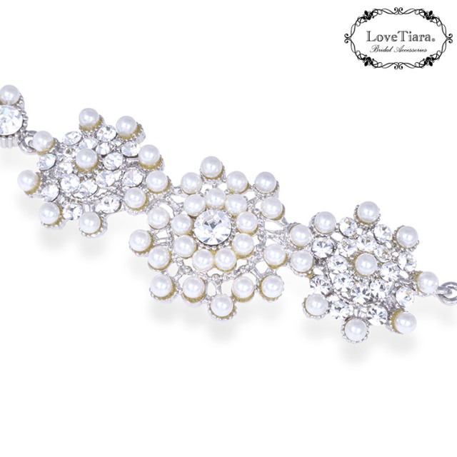 LoveTiara クリスタルカチューシャ 2連クリスタルカチューシャ＆イヤリング/ ピアスセット 通信販売