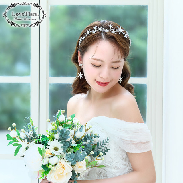 stellar hollywood リボンカチューシャ 結婚式 前撮り 花嫁 ヘア