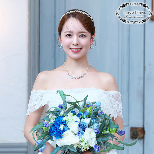 リーフ＆パールカチューシャの着用イメージ