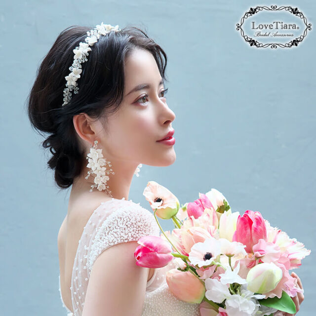 カチューシャ ホワイトフラワー 通信販売ブライダルウェディング通販 ヘッドドレス