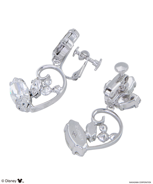 ミッキーマウス ネックレス イヤリングセット ループ クリスタル ラインストーン ブライダル ウェディングアクセサリー通販 ラブティアラ