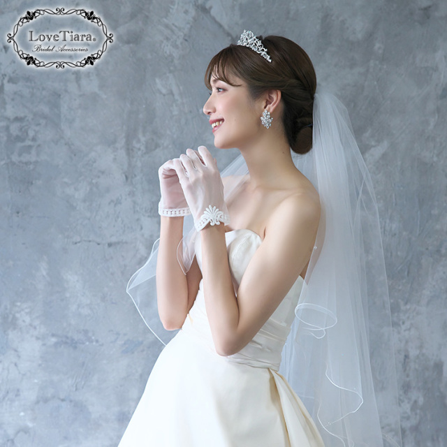 ※確認用です※ ウエディングベール、グローブ オーガンジーグローブ【フルールドリス】 通信販売ブライダル