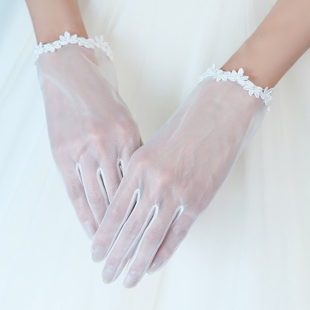 オーガンジーグローブ【タイニーフラワー】 通信販売ブライダル