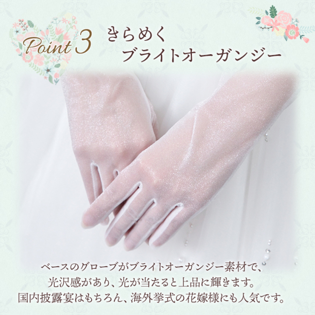 ロングオーガンジーグローブ【ヴィクトリア】ロング デザイン メール便