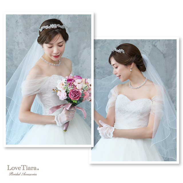 フローラルジルコニアチョーカー&イヤリング/ピアスセットの着用イメージ