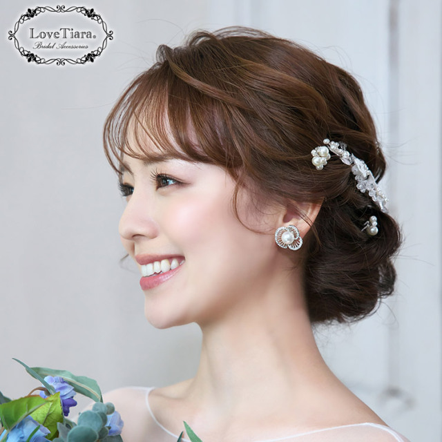 カメリアパールイヤリング／ピアス 着用イメージ