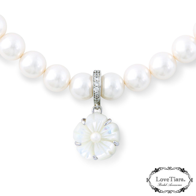 白蝶貝パールネックレス＆イヤリング／ピアスセット 商品イメージ