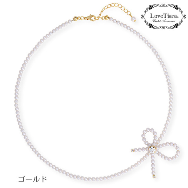 プティリボンパールネックレス 詳細イメージ