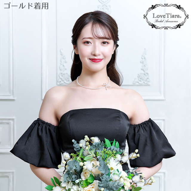 プティリボンパールネックレス 着用イメージ