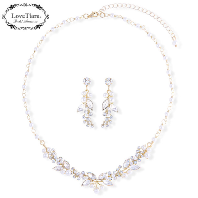 LoveTiara パールネックレスとイヤリングセット ノーブルパールネックレス＆イヤリング／ピアスセット ビーズ