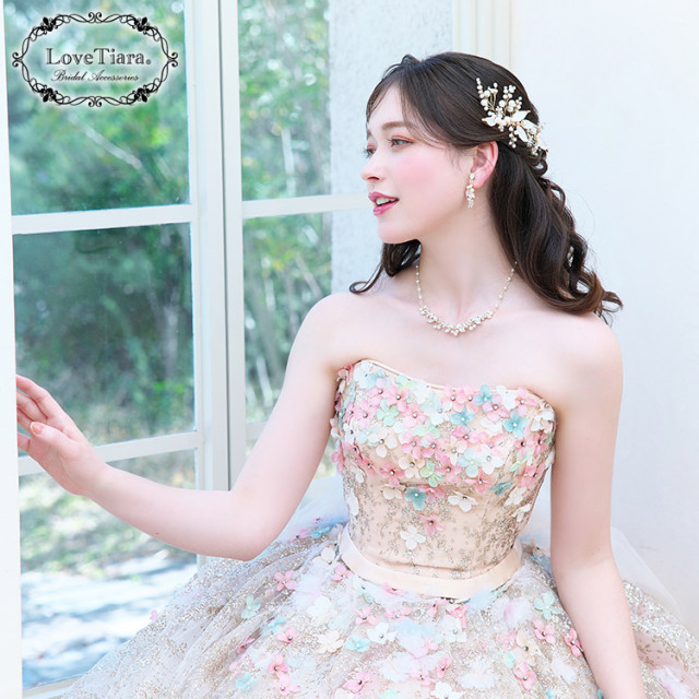 リーフ＆パールネックレス＆イヤリング／ピアスセット 通信販売