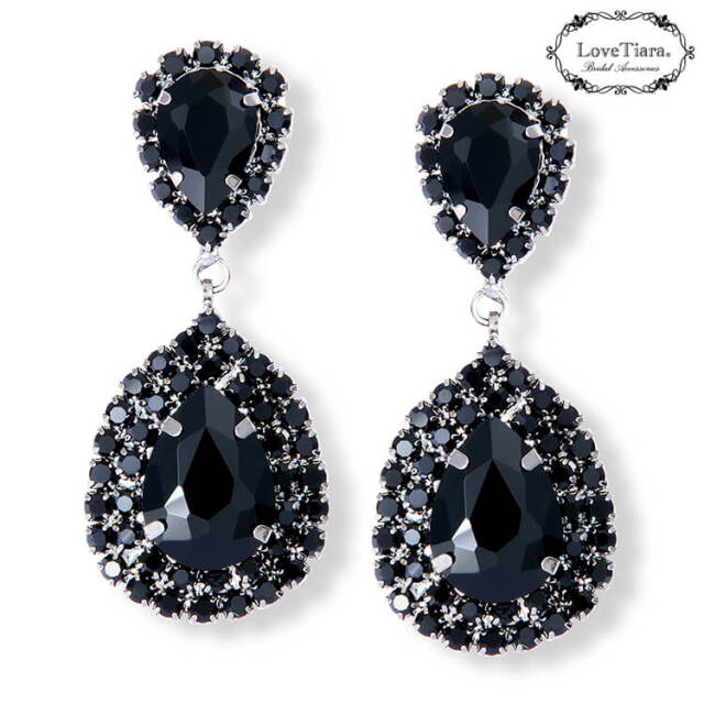 ブラッククリスタルイヤリング／ピアス 商品イメージ