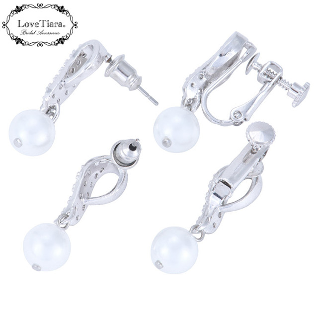 【お試し価格！】 フラワーリボンジルコニアネックレス＆イヤリング/ピアスセット アクセサリー