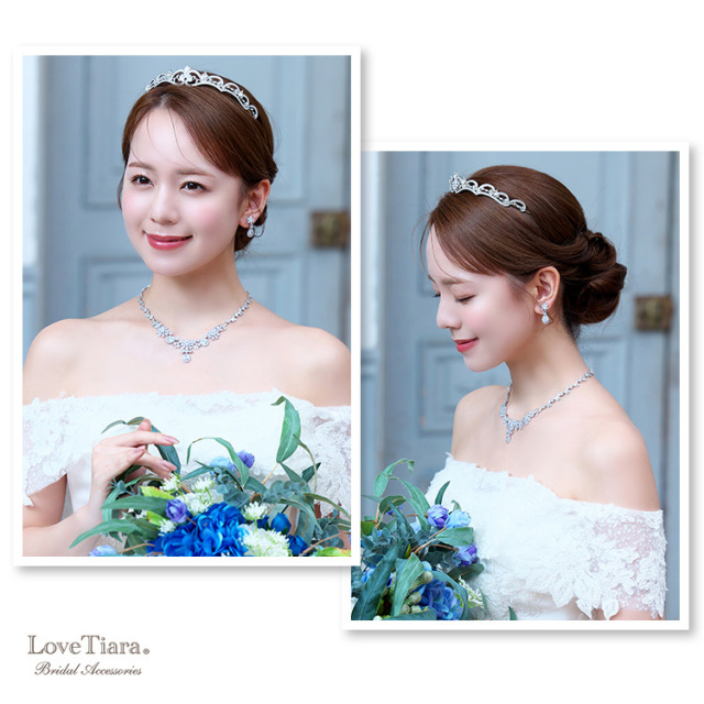 リリアナジルコニアネックレス＆イヤリング／ピアスセット 詳細イメージ