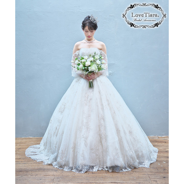 アラベスクジルコニアネックレス＆イヤリング／ピアスセット