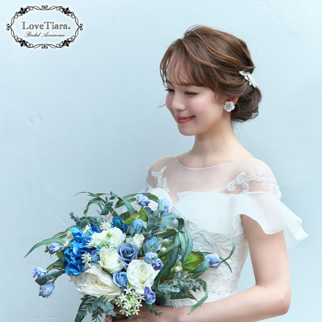 白蝶貝ジルコニアイヤリング／ピアス 着用イメージ