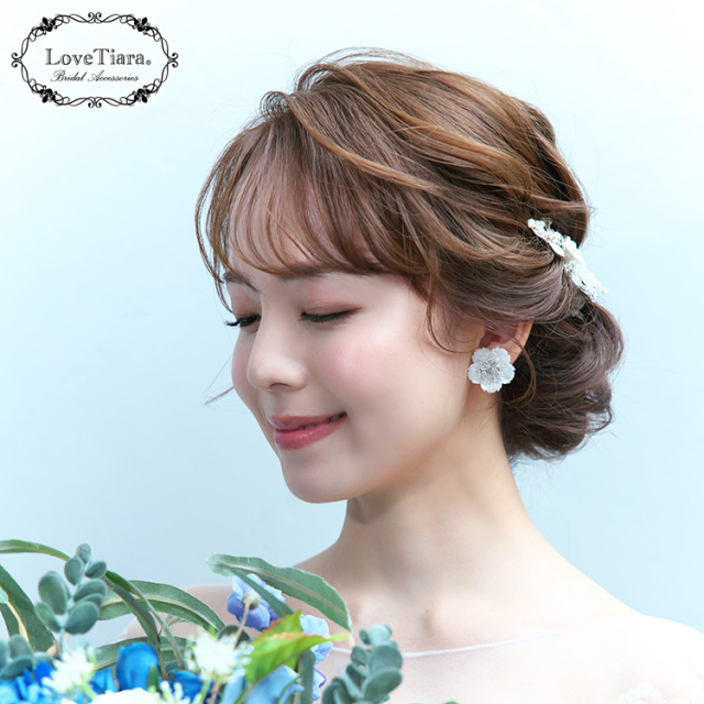 白蝶貝ジルコニアイヤリング／ピアス 着用イメージ