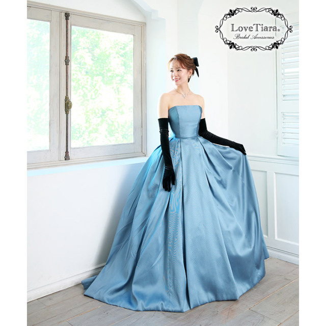 リボンクリスタルネックレスセット 着用イメージ