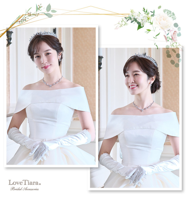 カリスタジルコニアティアラを着用した女性のイメージ