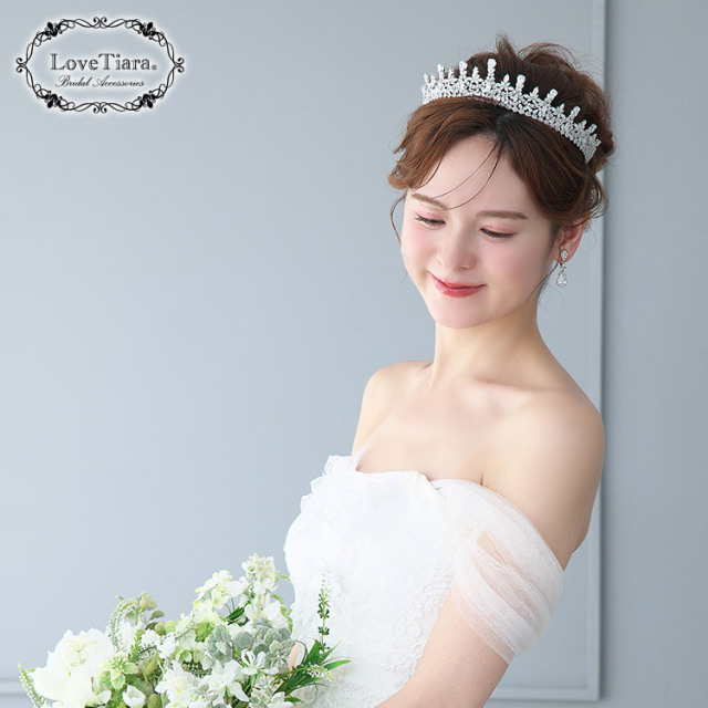 LoveTiara ブライダルティアラ ジゼルジルコニアティアラ・ロングタイプ 通信販売ブライダル