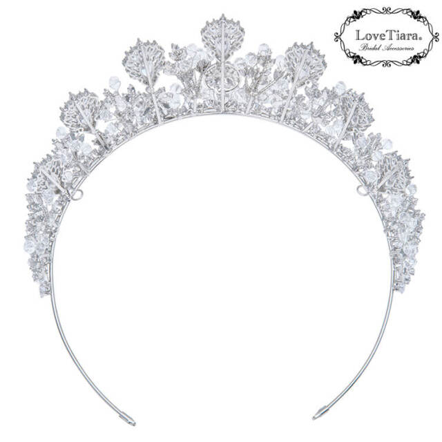 LoveTiara エレガントティアラ オリジナルケース付き エヴァジルコニアティアラ 通信販売ブライダルウェディング通販 髪飾り