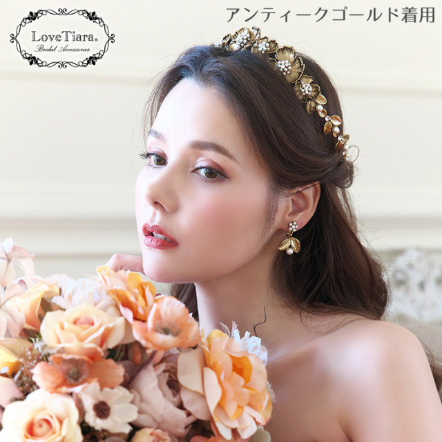 フルールパールイヤリング／ピアス 着用イメージ