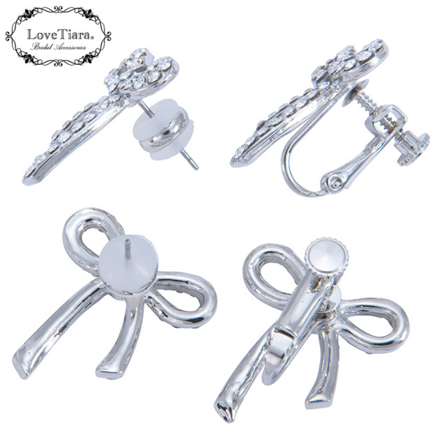 リボンクラウンティアラ＆イヤリング／ピアスセット 商品イメージ