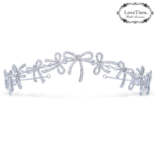 リボンクラウンティアラ＆イヤリング／ピアスセット 商品イメージ