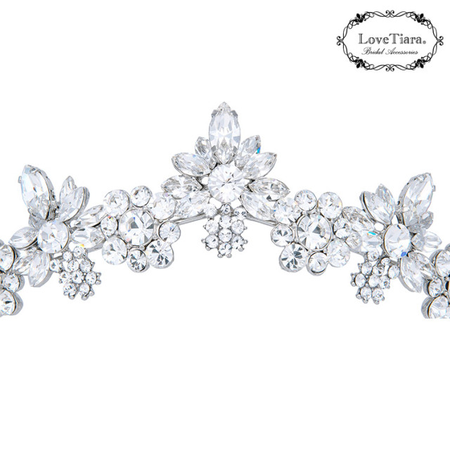 ブリリアントクラウンティアラ＆イヤリング／ピアスセット 詳細イメージ