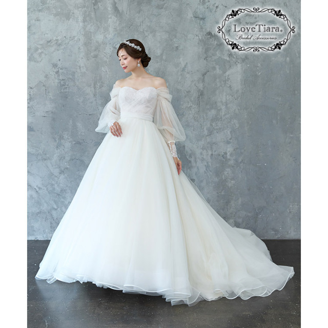 ブリリアントクラウンティアラ＆イヤリング／ピアスセット 着用イメージ