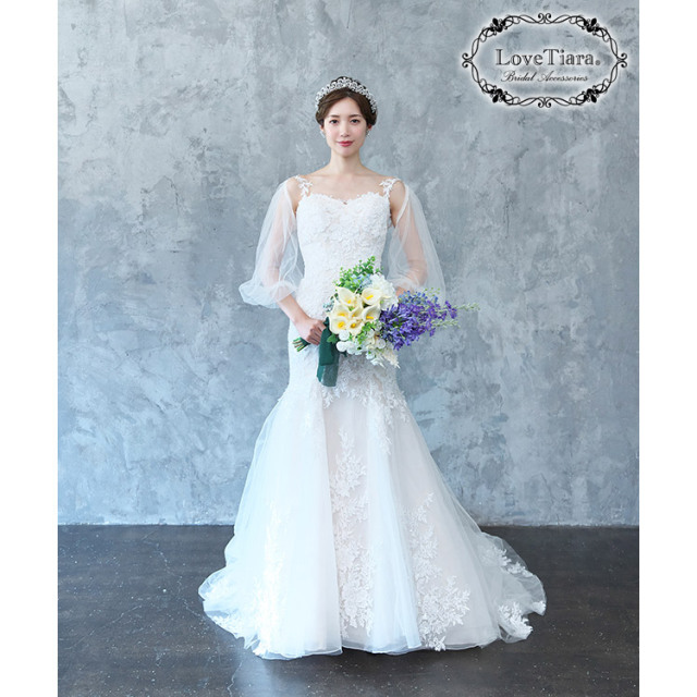 アラベスククラウンティアラ＆イヤリング／ピアスセット 着用イメージ