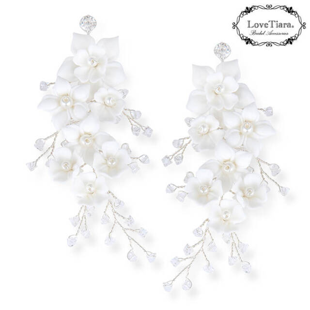 emma accesory white flower イヤリングホワイトフラワー emma accesory white flower イヤリングホワイトフラワー