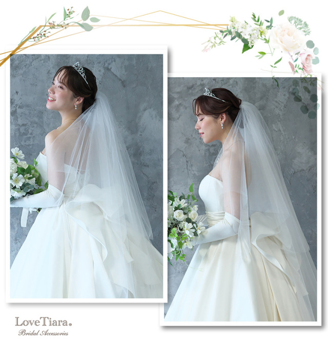 低めの位置に着用でベールアップした女性のイメージ