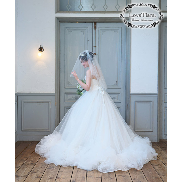 ショートベール 【ビジュー】 着用イメージ