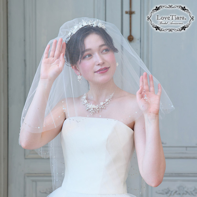 ショートベール 【ビジュー】 着用イメージ