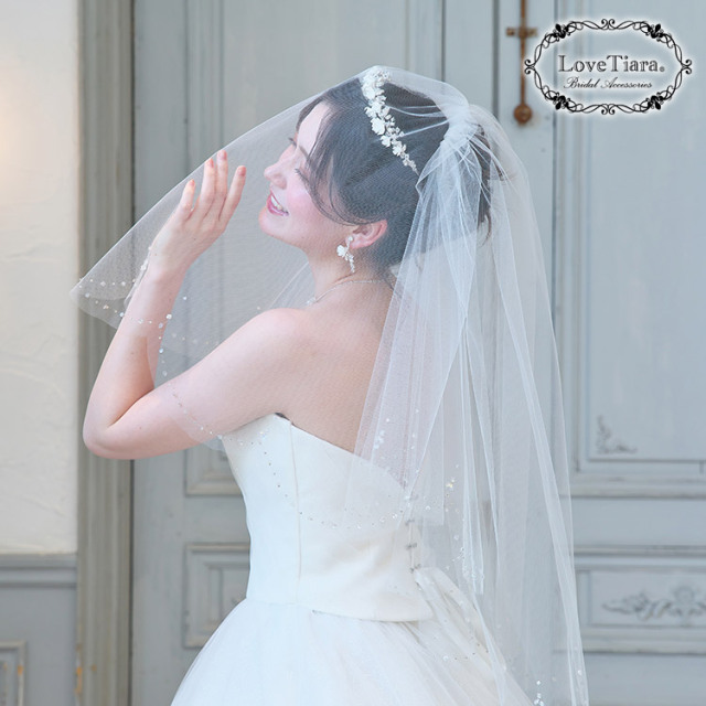 ショートベール 【ビジュー】 着用イメージ